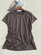 桑蚕丝製 丸首短袖Tシャツ【快適・通気性・ストレッチ】