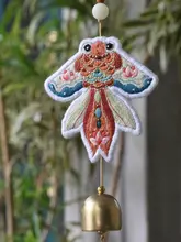 風鈴刺繍DIY材料キット【古風・手作り・飛び立つ燕子デザイン】