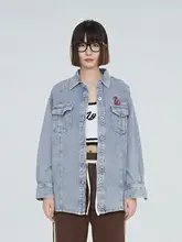 春夏向け可愛いデザインのビンテージ風デニムジャケット【大きいサイズ・レディース】