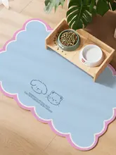 ペット用かわいい猫と犬の給餌マット【防水・防汚・速乾】