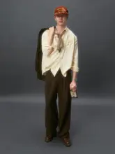 常緑つる草柄ツイードパンツ