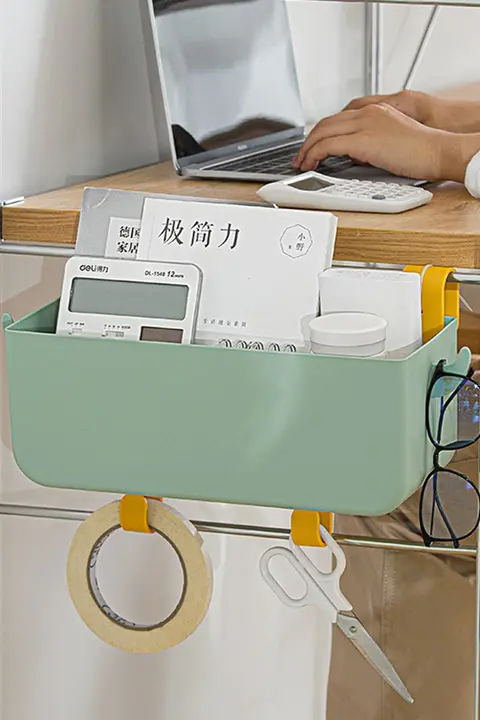 穴あけ不要壁掛け収納ボックス【ベッドサイド用・収納バスケット・宿舎用】
