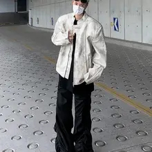 スタンドカラー 高級感ある男のライダースジャケット【春秋用・ショート丈・パッド付き】
