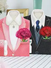 メッセージカード スーツ ドレス モチーフ 上品 サンクス お祝い 母の日 父の日 恩師 ギフト「somssi」