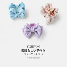 ブラックリボン付きプリンセスヘアクリップ【サイドバング用・小型・半束ね髪用】
