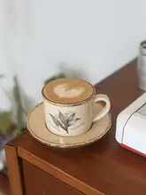 ヴィンテージ風変色陶器のコーヒーカップ【高品質・カフェラテ・手淹れ用】