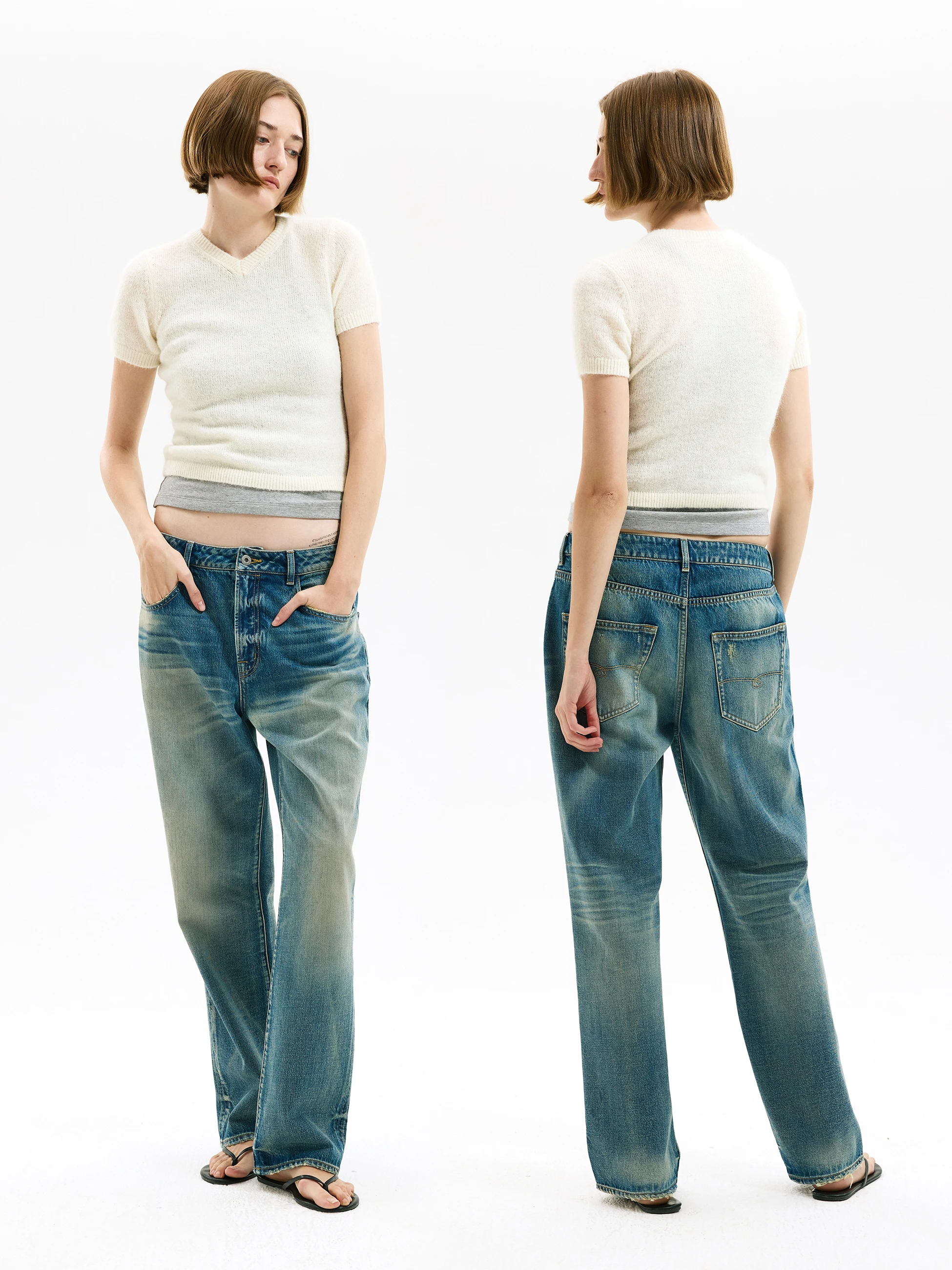 レディースサイズ40に合う服は？Vネック半袖ニットセーターが解決するリアルな悩み