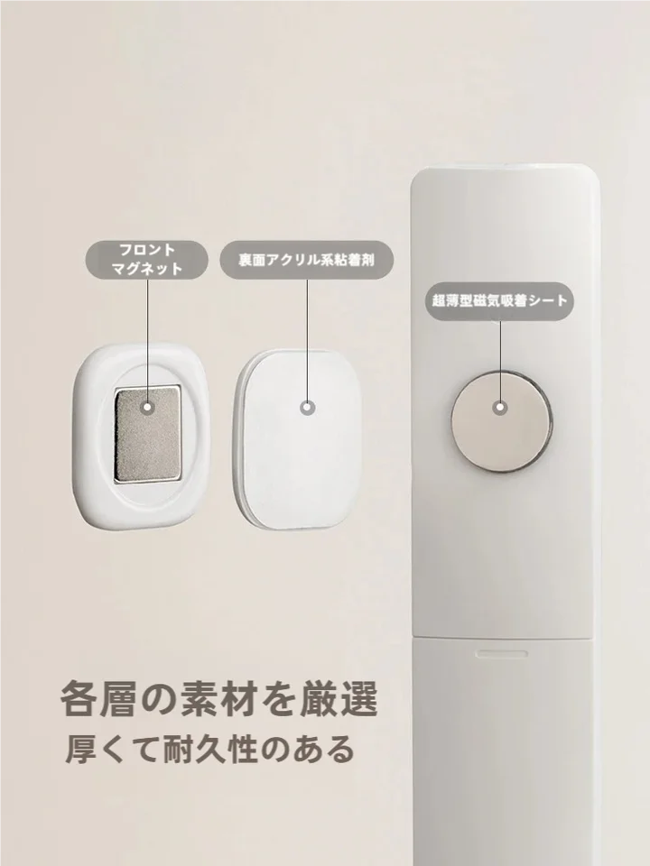 リモコン用マグネット壁掛けフック【強力吸盤・整理収納・エアコン用】