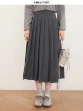 高腰プリーツロングスカート【ゆったりシルエット】