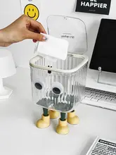 可愛いデスク用ゴミ箱【透明・ミニサイズ・多機能収納】