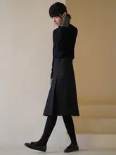 ハーチ・シア・北欧風チェックプリーツスカート【ハイウエスト・スリムシルエット・通勤用】