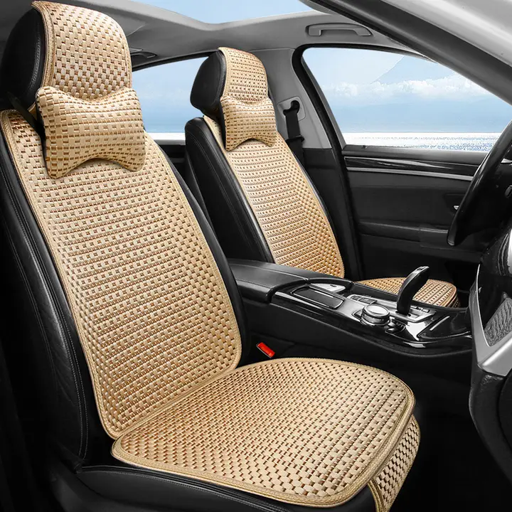 夏用 薄型メッシュ製自動車シートカバー【前席用・半包タイプ・通気性向上】（セットアップ対応）