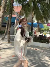 デザイン性に優れた波点柄 長袖シャツとキャミソールの2点コーデ（セットアップ対応）