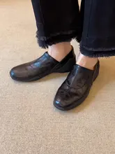 極上の柔らかさ   羊革製 厚底ローファーシューズ【通勤向け・春夏用・静音設計】