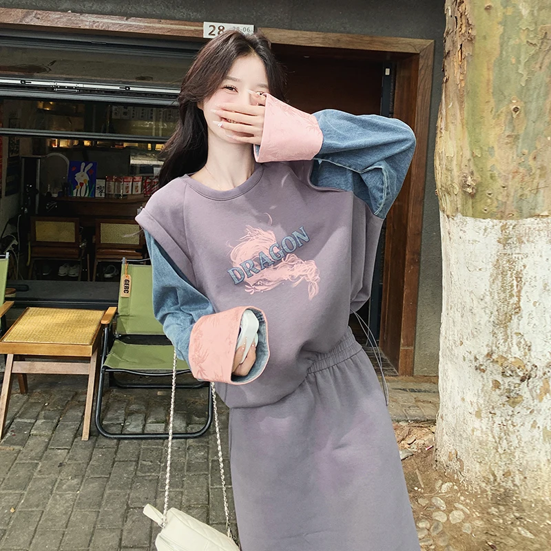 Miu Miu風 スウェットセットアップ：デニムパッチワークの春秋着用実績と価格バランス
