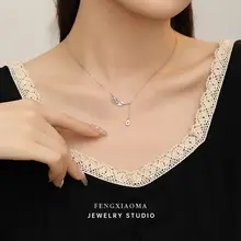 925純銀製の花モチーフネックレス【シンプルで高級感あるデザイン・優しい雰囲気】