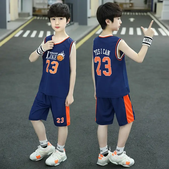 男の子用バスケットボールウェア【夏用・薄手・速乾性・タンクトップ・パンツ】（セットアップ対応）