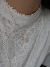 天然白透彩バロックパールペンダントネックレス【シンプルで合わせやすい・鎖骨ライン】
