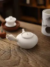 手作り 白泥茶器 急須【サイドハンドル・炭火用・茶道具】