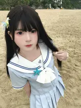 可愛いデザイン！海塩ウサギのウエストシェイプJK制服セーラー服【短袖・夏用】（セットアップ対応）