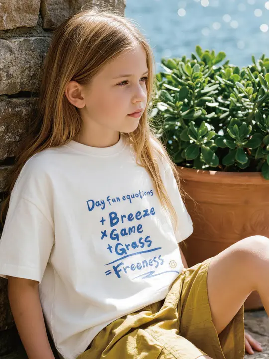 子供用 Tシャツ【アルファベットプリント・したフィット・短袖】