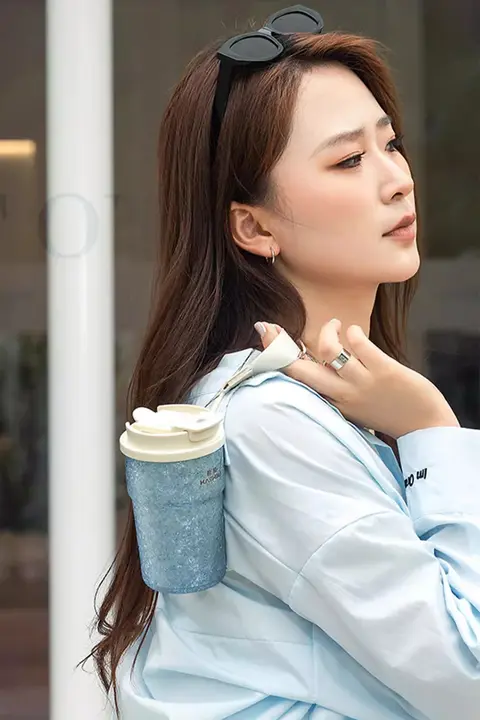 純チタン製コーヒーカップ【高級感溢れるデザイン・女性用・ツイン飲用】