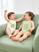 赤ちゃん用肩ひも付きロンパース【純綿・夏用・薄手】