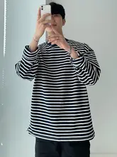 ストライプTシャツ【メンズ・フィット・長袖・コットン製】