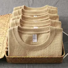 アメリカンコットン使用のカーキ色ショートスリーブTシャツ【極上の柔らかさ・シンプルデザイン】