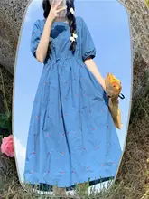 夏用ワイドシルエットのチューリップデザインワンピース【レトロスタイル・四角ネック・大きいサイズ】
