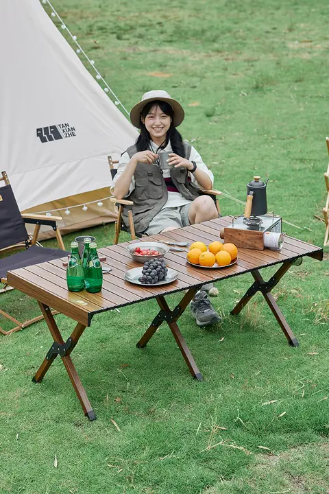 折りたたみアルミ合金テーブル【アウトドア・ピクニックテーブルチェア・キャンプ用品】（セットアップ対応）