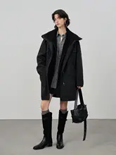 美しいデザインのパーカーコート【ウールライナー・冬用・ファー付き】
