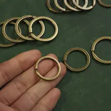 手作りヴィンテージ風 ブロンズ色キーリング【レザー・DIY用・キーケース付き】