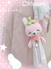 ペンケース モコモコ 水玉 レトロ かわいい いちご うさぎ ねこ パンダ 通学 文房具 「CHICAURA」