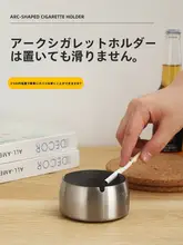 ステンレス製 デザインスモーカーズアシュトレイ【防風・大サイズ・モダンスタイル】
