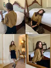 ヴィンテージチェックの長袖シャツ 女性 秋用 ゆったり スリム効果 デザイン性 抜群