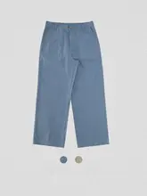 ストレートフィットのゆったりした無地カジュアルパンツ【秋用・スーツスタイル】（セットアップ対応）
