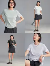 夏用ミニマルデザインのショートスリーブTシャツ【解構デザイン・スリムフィット・正肩】