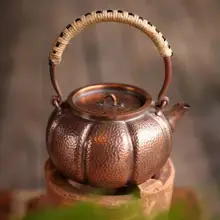 手作り 紫銅製 南瓜型湯沸かし器【茶器・高品質・伝統工芸】