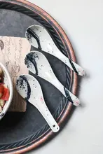 桔梗家 陶器製 白色スープスプーン【安全な釉下彩・日本風食器】