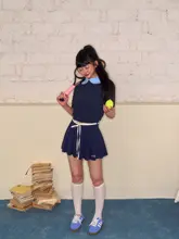 デザイン性のあるドレープ付きスポーツパーカーワンピース【春夏用・Aライン・半袖】（セットアップ対応）