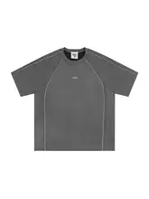 Tシャツ メンズ 五分袖 スエード調 リフレクター デコンストラクション アメリカンスタイル ストリート ルーズ
