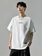 白色短袖Tシャツ【刺繍・カジュアルデザイン・ラウンドネック】
