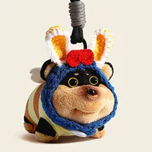 かわいいハチのデザインのふわふわキーホルダー【DIYバッグチャーム】
