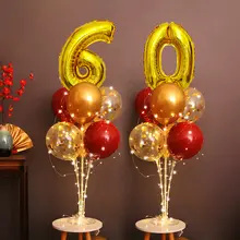 お祝いの場を彩る！60歳の誕生日装飾用バルーン【立柱デザイン・お祝いのシーンに最適】