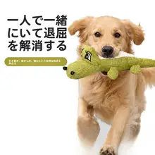 毛茸茸の音が出るおもちゃ【リアルなワニデザイン・耐噛性・猫と犬用】