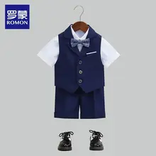 男の子用 サマースーツ【ウエディング・花童・カジュアル演出用・イギリス風】（セットアップ対応）