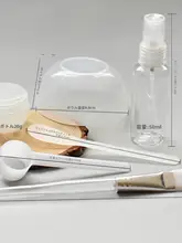 6点セット DIYフェイスマスクボウル＆ブラシセット【美容用スプレーボトル・分け入れ瓶・スプーン付き】