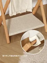ベッドサイド折りたたみ式衣類ハンガー【簡易木製・小型・屋内用】