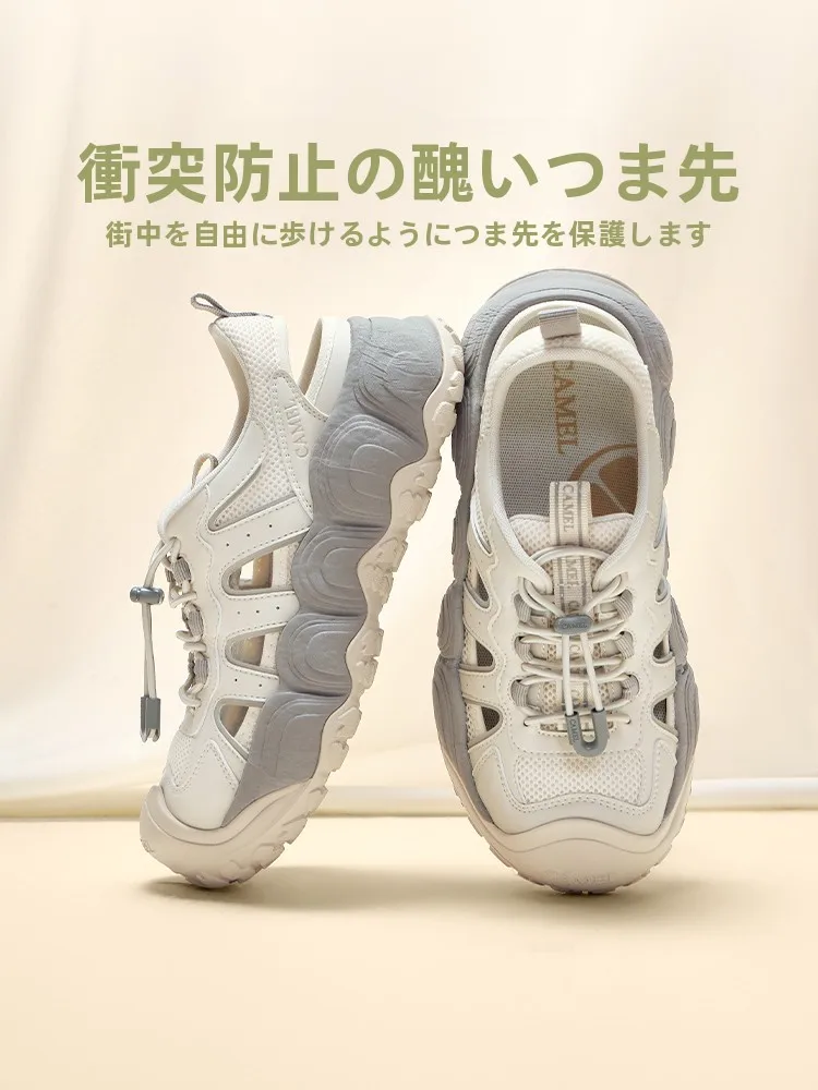Camel 厚底サンダル：5月に履く通気性と歩きやすさを実証するモデル